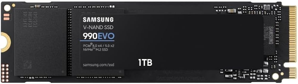 【新品未使用】Samsung 990 EVO 1TB SSD Samsung Memorie MZ-V9E1T0BW 990 EVO SSD Interno da 1TB, PCIe